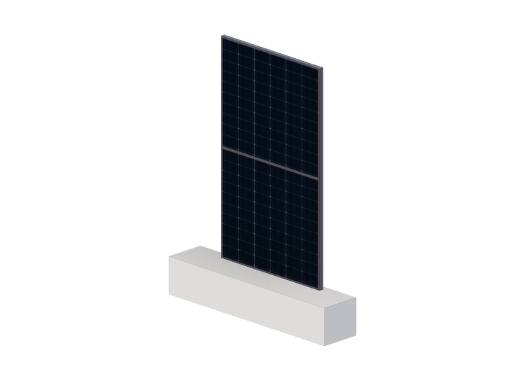 Panel solar 3D - Panel con celda halfcut de 166mm sfondo... Panel solar 3D - Panel con celda halfcut de 166mm sfondo...