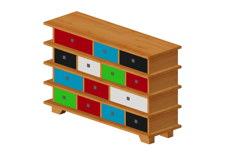 Armarios y Cómodas 3D - Cajonera de madera - Kare - Fuji -... Armarios y Cómodas 3D - Cajonera de madera - Kare - Fuji -...