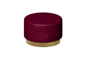 Sof&aacute;s 3D - Banqueta de pele - Kare - Cereja - 84202