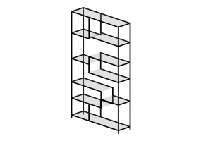 3D Bookshelves and Containers - Metal bookcase - Kare - Loft - 84124