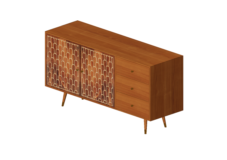 3D Möbel - Anrichte aus Holz - Kare - Muskat - 83366 - Kare 3D Möbel - Anrichte aus Holz - Kare - Muskat - 83366 - Kare
