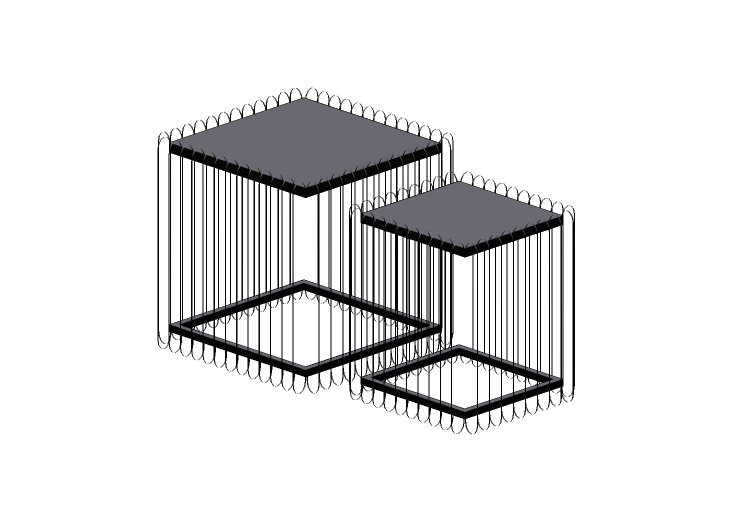 Tables 3D - Table basse en métal - Kare - Wire - 83621 -... Tables 3D - Table basse en métal - Kare - Wire - 83621 -...