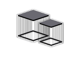 Tavoli 3D - Tavolino in metallo - Kare - Wire - 83621