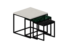 Tavoli 3D - Set di tavolini in marmo - Kare - Key West - 83974