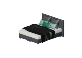 Letti 3D - Letto matrimoniale - Kare - Boxspring - 22518