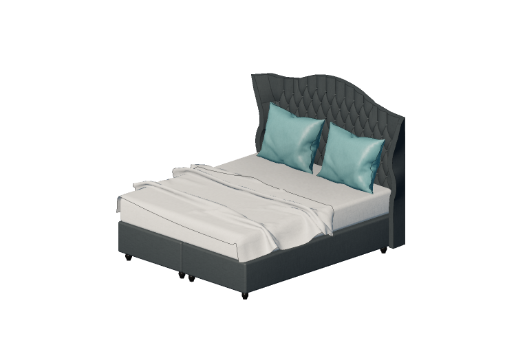 Letti 3D - Letto matrimoniale - Kare - Boxspring City... Letti 3D - Letto matrimoniale - Kare - Boxspring City...