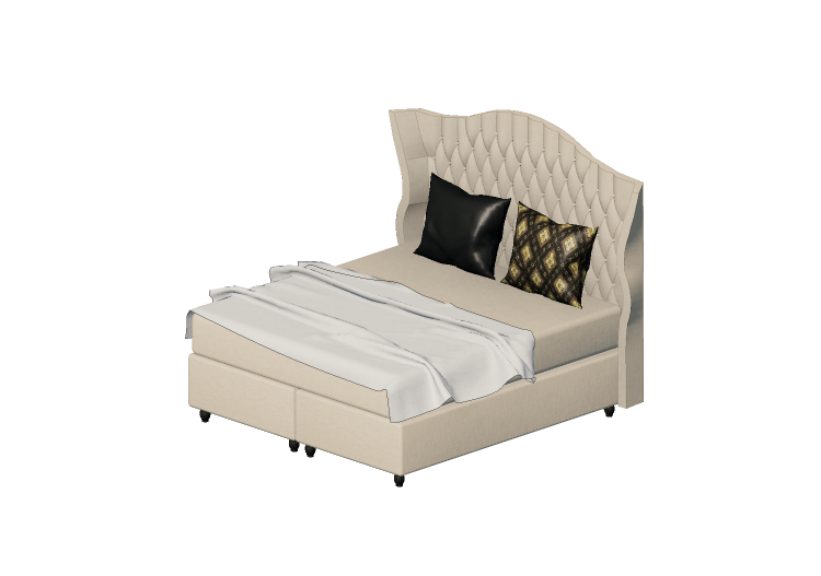 Letti 3D - Letto matrimoniale - Kare - Boxspring City... Letti 3D - Letto matrimoniale - Kare - Boxspring City...