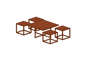 3D Tables - Metal coffee table - Kare - Quad - 82737