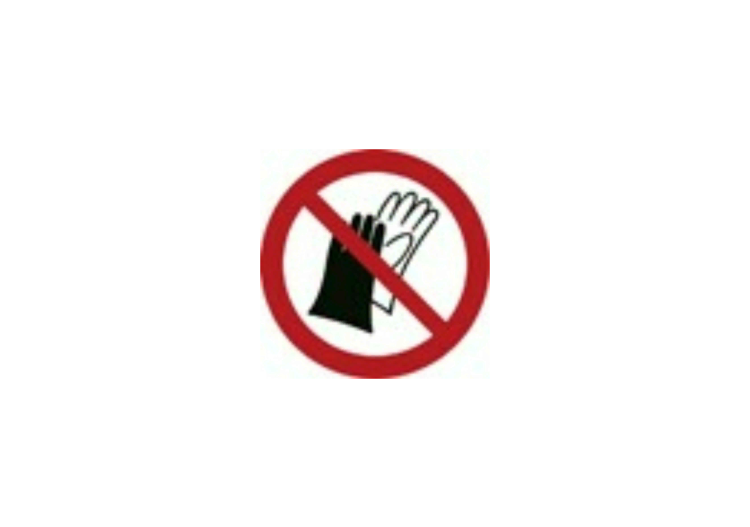 Zeichen - Benutzen von Handschuhen verboten - ACCA software Zeichen - Benutzen von Handschuhen verboten - ACCA software