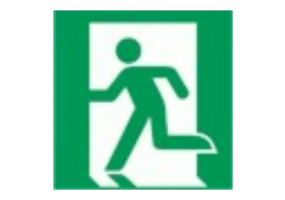 Sinaliza&ccedil;&atilde;o - Sa&iacute;da de emerg&ecirc;ncia &agrave; esquerda