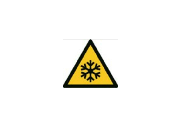 Sinalização - Perigo Baixa temperatura / condições de... Sinalização - Perigo Baixa temperatura / condições de...