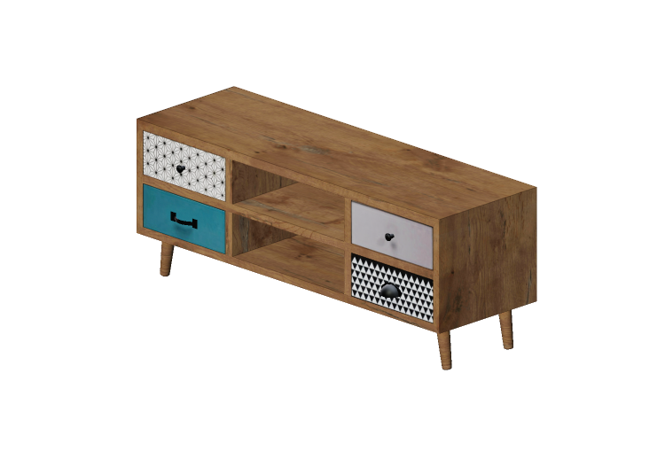 Muebles 3D - Mueble para TV de madera - Kare - Capri -... Muebles 3D - Mueble para TV de madera - Kare - Capri -...