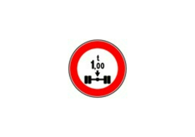 Signaux - Accès interdit aux véhicules pesant sur un essieu... Signaux - Accès interdit aux véhicules pesant sur un essieu...