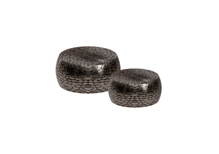 Tavoli 3D - Set di tavolini in metallo - Kare - Pebbles -... Tavoli 3D - Set di tavolini in metallo - Kare - Pebbles -...