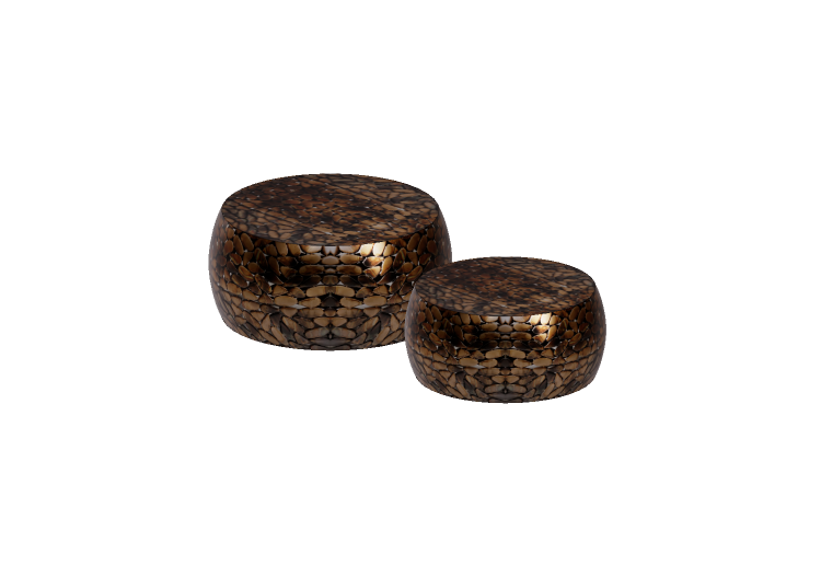 Mesas 3D - Conjunto de mesas de metal - Kare - Pebbles -... Mesas 3D - Conjunto de mesas de metal - Kare - Pebbles -...