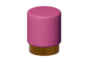 Divans 3D - Tabouret en tissu - Kare - Cherry - 82696