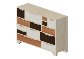 Armadi 3D - Cassettiera in legno - Kare - Scandi - 82921