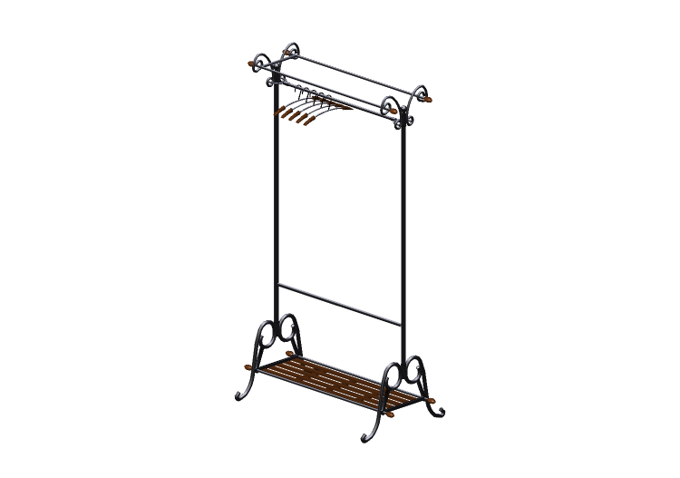 3D Zubehör - Garderobenständer aus Metall - Kare -... 3D Zubehör - Garderobenständer aus Metall - Kare -...