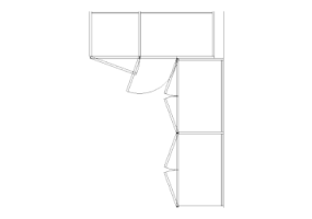 Wardrobes DWG - Corner Wardrobe with Hinged Door Leaf Rt 03