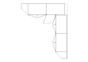 Wardrobes DWG - Corner Wardrobe with Hinged Door Leaf Rt 06