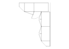 Wardrobes DWG - Corner Wardrobe with Hinged Door Leaf Rt 07