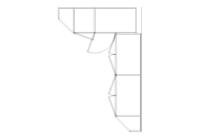 Armários DWG - Armário batentes de canto dir 08