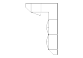 Armários DWG - Armário batentes de canto dir 16