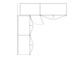 DWG Schr&auml;nke - Linker Eckkleiderschrank mit Drehfl&uuml;gel 01
