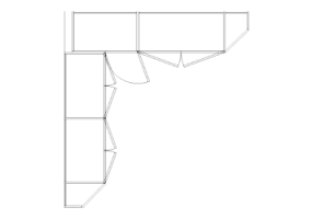 DWG Schränke - Linker Eckkleiderschrank mit Drehflügel 05