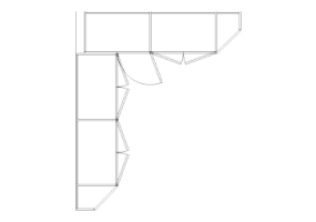 Armários DWG - Armário batentes de canto esq 06