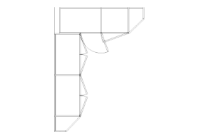 Armários DWG - Armário batentes de canto esq 07