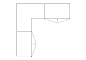 Armários DWG - Armário batentes de canto esq 09