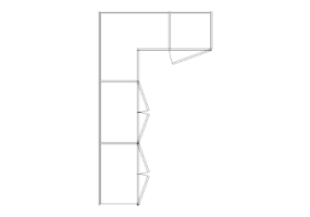 DWG Schränke - Linker Eckkleiderschrank mit Drehflügel 11
