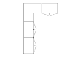 Armários DWG - Armário batentes de canto esq 12