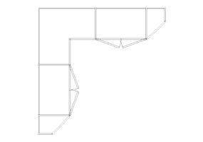 Wardrobes DWG - Corner Wardrobe with Hinged Door Leaf Lt 14