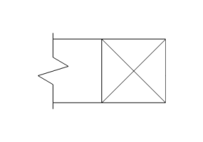 Rectangular delivery duct (visible section)