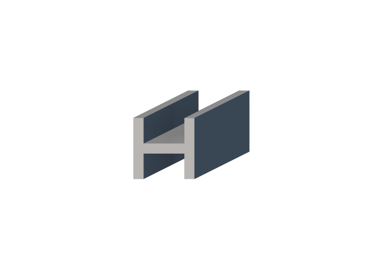 3D Profile - Profile H-90/15x90/15mm - ACCA software 3D Profile - Profile H-90/15x90/15mm - ACCA software