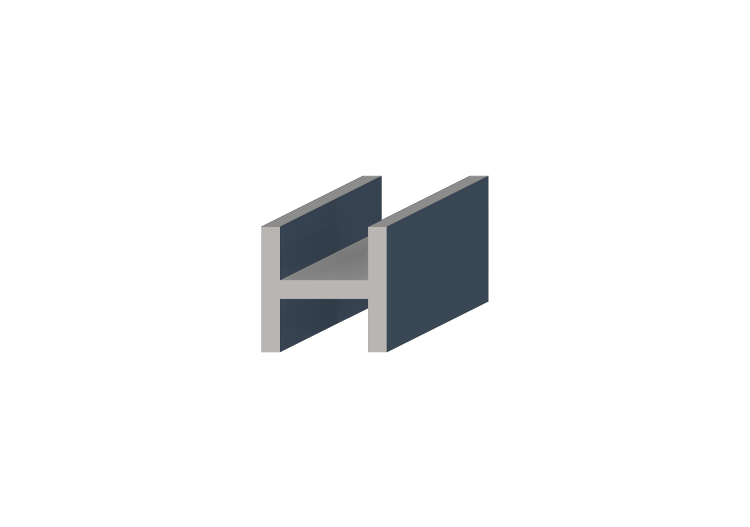 3D Profile - Profile H-100/15x100/15mm - ACCA software 3D Profile - Profile H-100/15x100/15mm - ACCA software