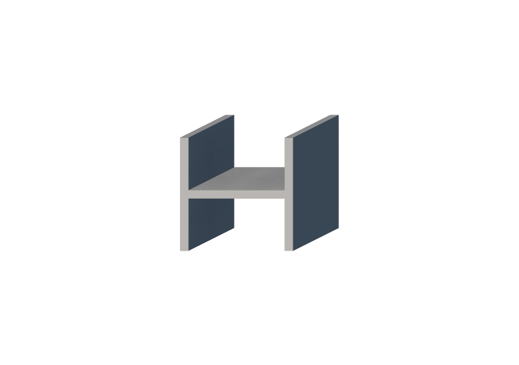 3D Profile - Profile H-200/15x200/15mm - ACCA software 3D Profile - Profile H-200/15x200/15mm - ACCA software