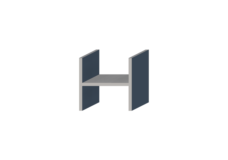 3D Profile - Profile H-250/15x250/15mm - ACCA software 3D Profile - Profile H-250/15x250/15mm - ACCA software