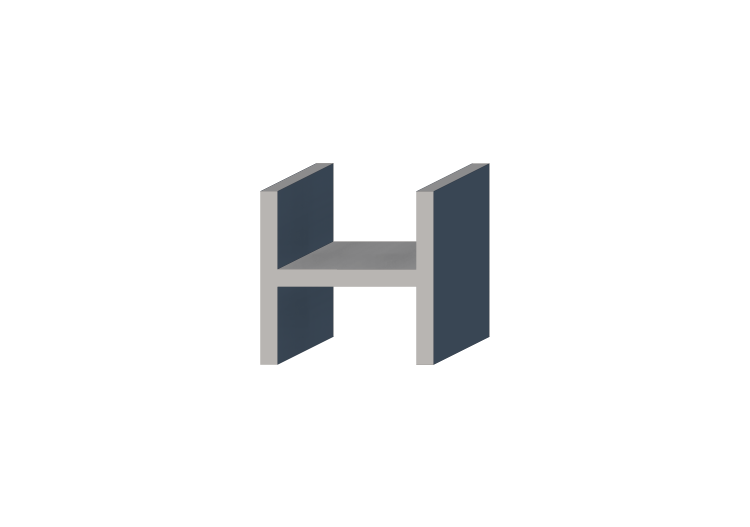 3D Profil - Profil H-250/25x250/25mm - ACCA software 3D Profil - Profil H-250/25x250/25mm - ACCA software