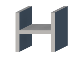 3D Profile - Profile H-250/25x250/25mm