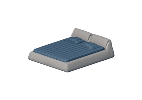 3D Betten und Nachttische - Doppelbett - Moroso - Highlands - HL0 - 176