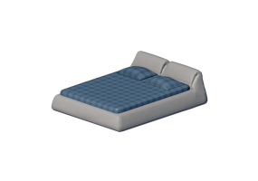 3D Betten und Nachttische - Doppelbett - Moroso - Highlands - HL0 - 175