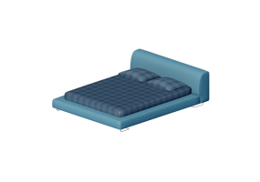 Camas y Mesitas de noche 3D - Cama matrimonial - Moroso - Lowland- LL0 - 175