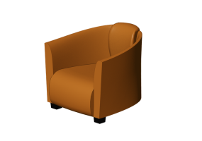 Divani 3D - Poltrona in pelle - Kare - Cigar - 87790