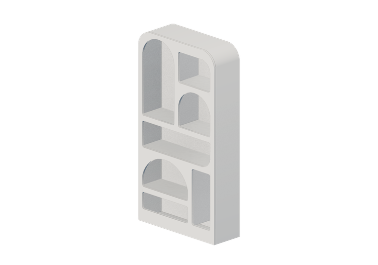 3D Bücherregal und Behälter - Bücherregal aus lackiertem... 3D Bücherregal und Behälter - Bücherregal aus lackiertem...