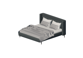 3D Betten und Nachttische - Doppelbett - Kare - Tivoli - 86609