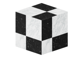 Textura pavimentos - Arabesco quadriculado branco e preto 60x60