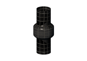 Vasi e Ceramiche 3D - Vaso in ceramica - Kare - Black Mesh - 57146